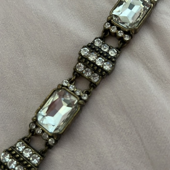 Lia Sophia antique gold and crystal bracelet - Picture 2 of 3